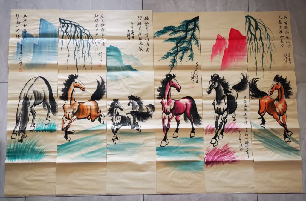 图片[2]-徐悲鸿《骏马图》十二条屏-嘉城艺术交易平台