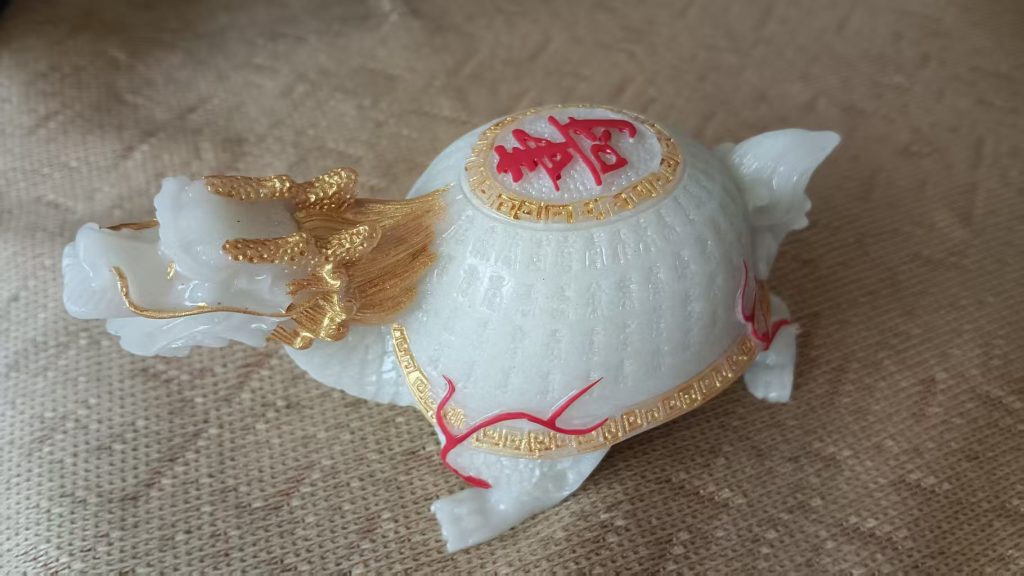 图片[1]-夜光石《百寿龙龟摆件》-嘉城艺术交易平台