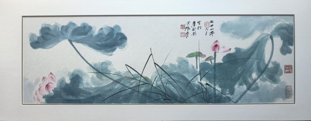 图片[1]-张大千《泼彩荷花图》-嘉城艺术交易平台