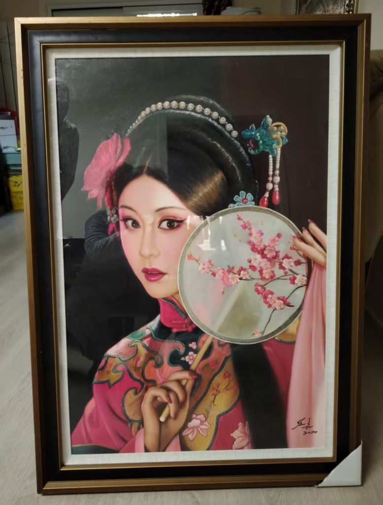 图片[1]-刘用华《美人图》油画-嘉城艺术交易平台