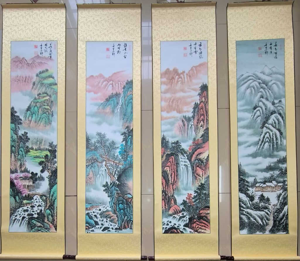 图片[1]-莫文轩《春夏秋冬》四条屏-嘉城艺术交易平台