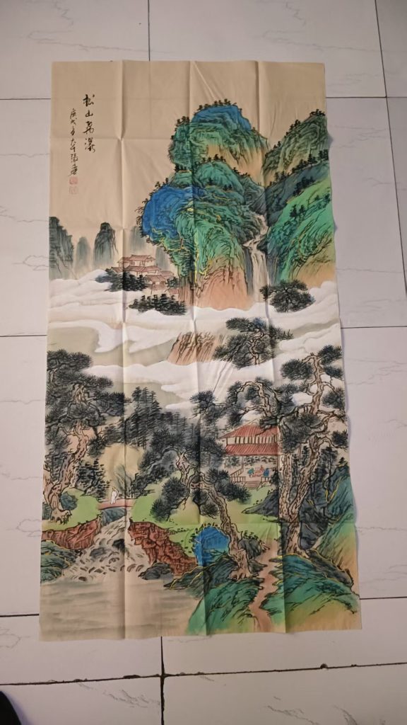 图片[1]-张大千《松山飞瀑》-嘉城艺术交易平台