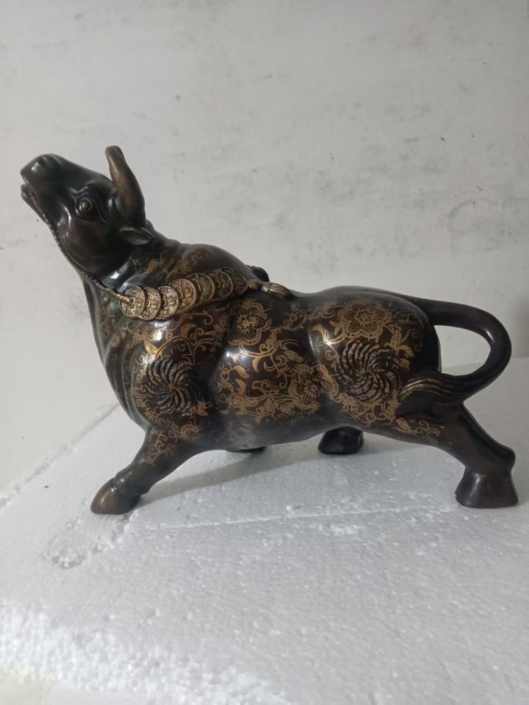 图片[1]-宣德年制《风魔铜牛气冲天》-嘉城艺术交易平台