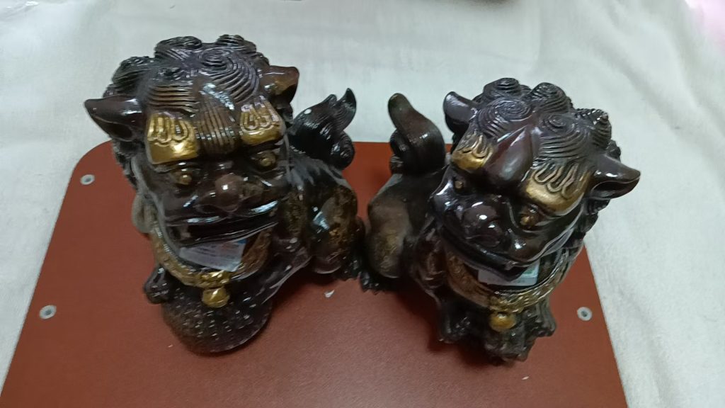 图片[1]-风磨铜鎏金狮子摆件-嘉城艺术交易平台