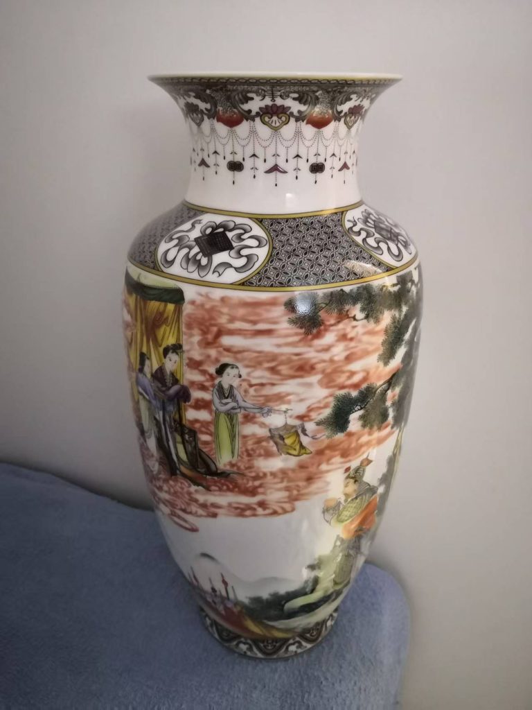 图片[1]-王锡良《富贵寿考图》瓷瓶-嘉城艺术交易平台