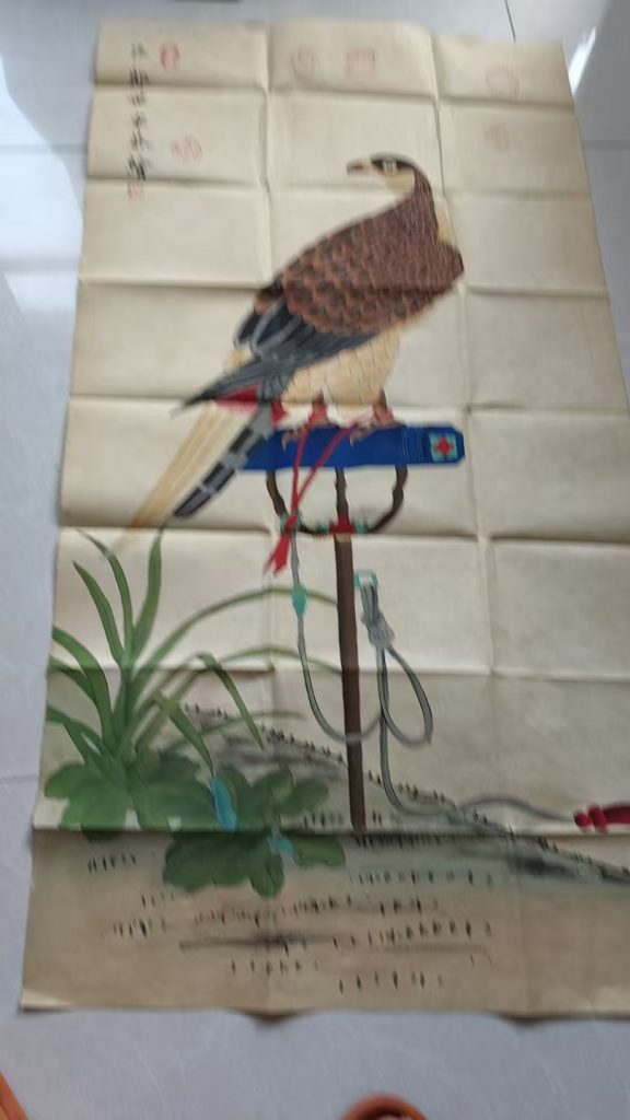 图片[1]-郎世宁《架上鹰》-嘉城艺术交易平台