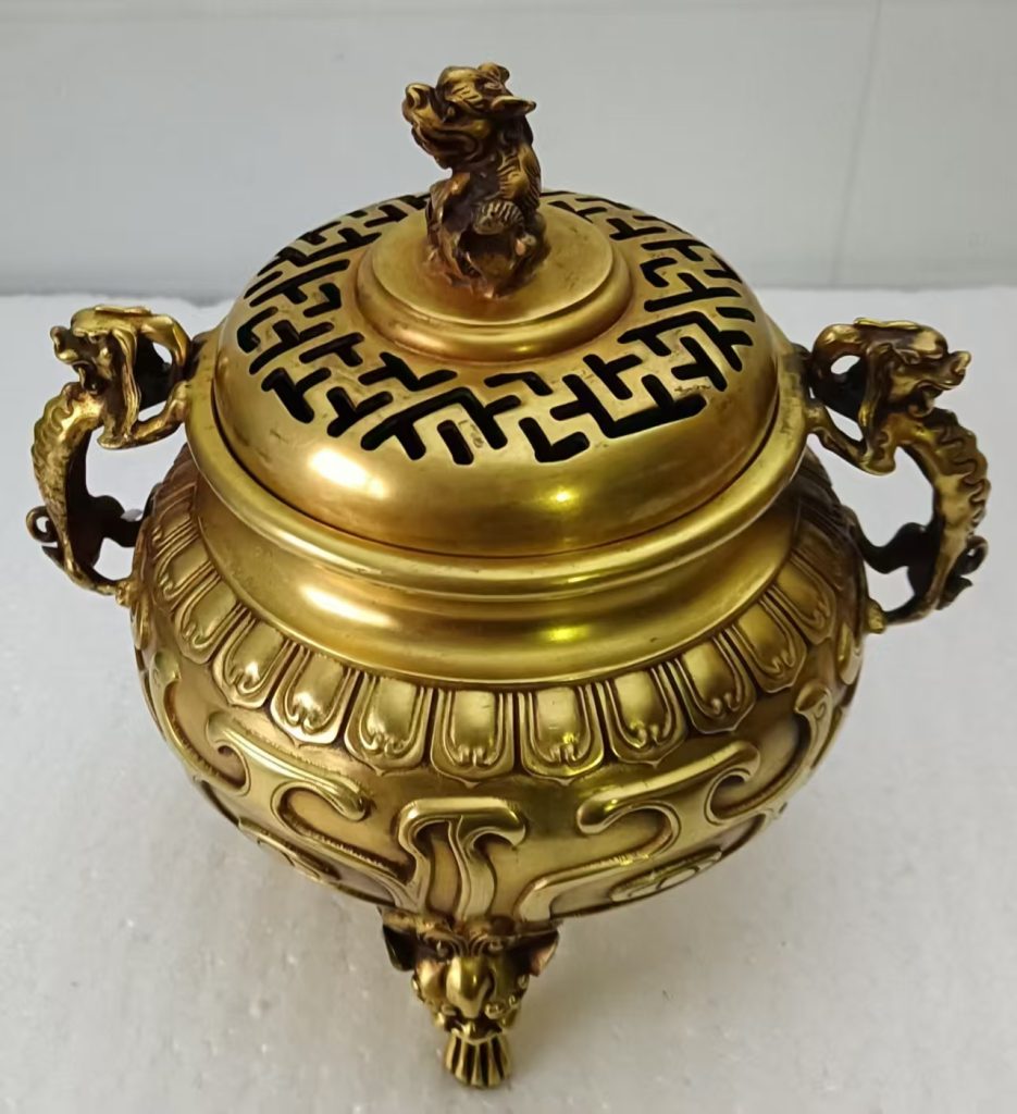 图片[1]-宣德年制《鎏金薰香炉》-嘉城艺术交易平台
