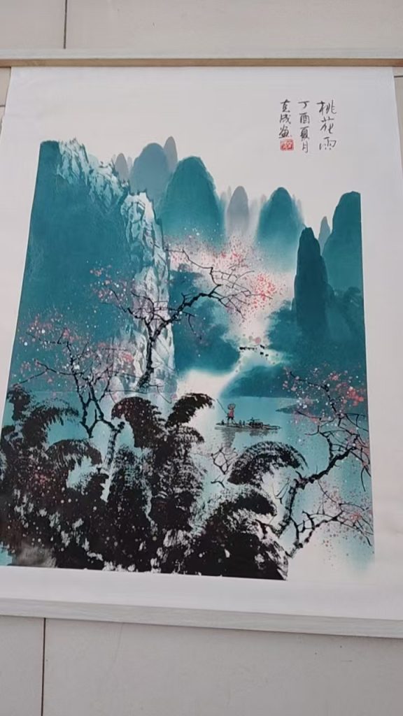 图片[1]-李克成《桃花雨》-嘉城艺术交易平台