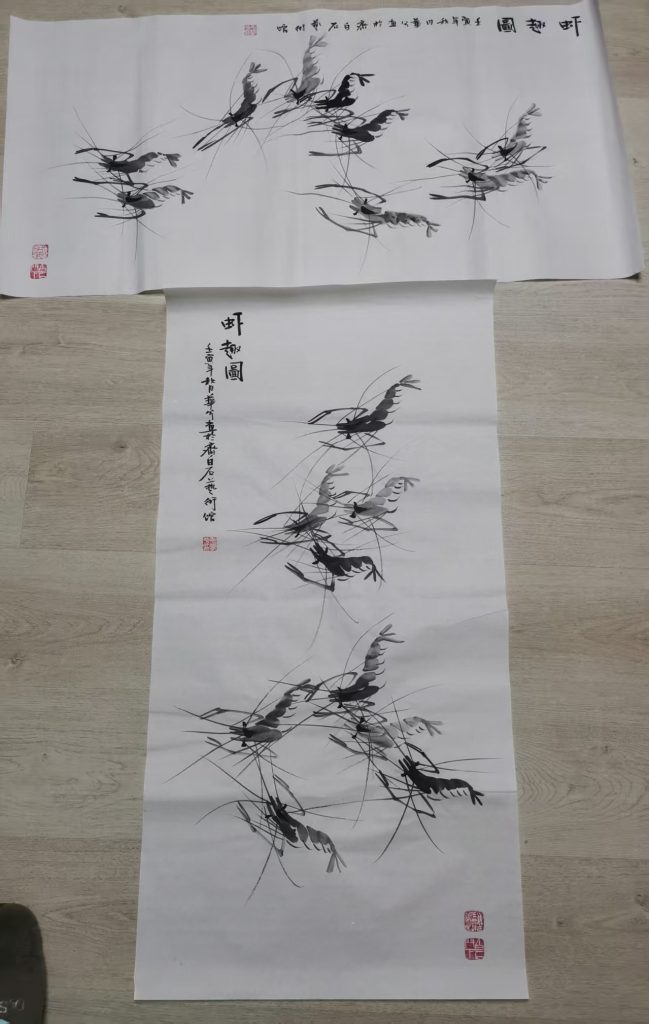 图片[1]-毛华兮《墨虾》-嘉城艺术交易平台