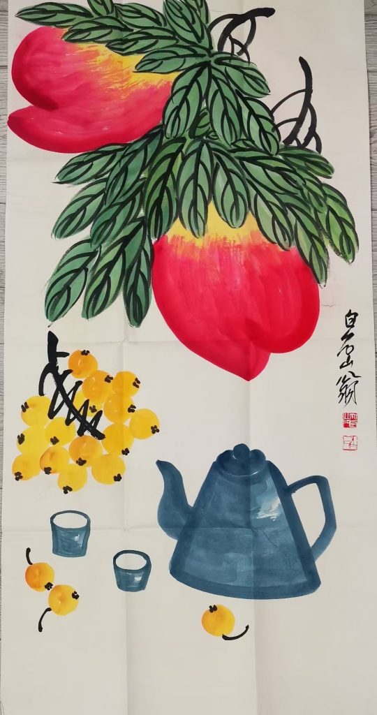 图片[1]-齐白石《寿桃》-嘉城艺术交易平台