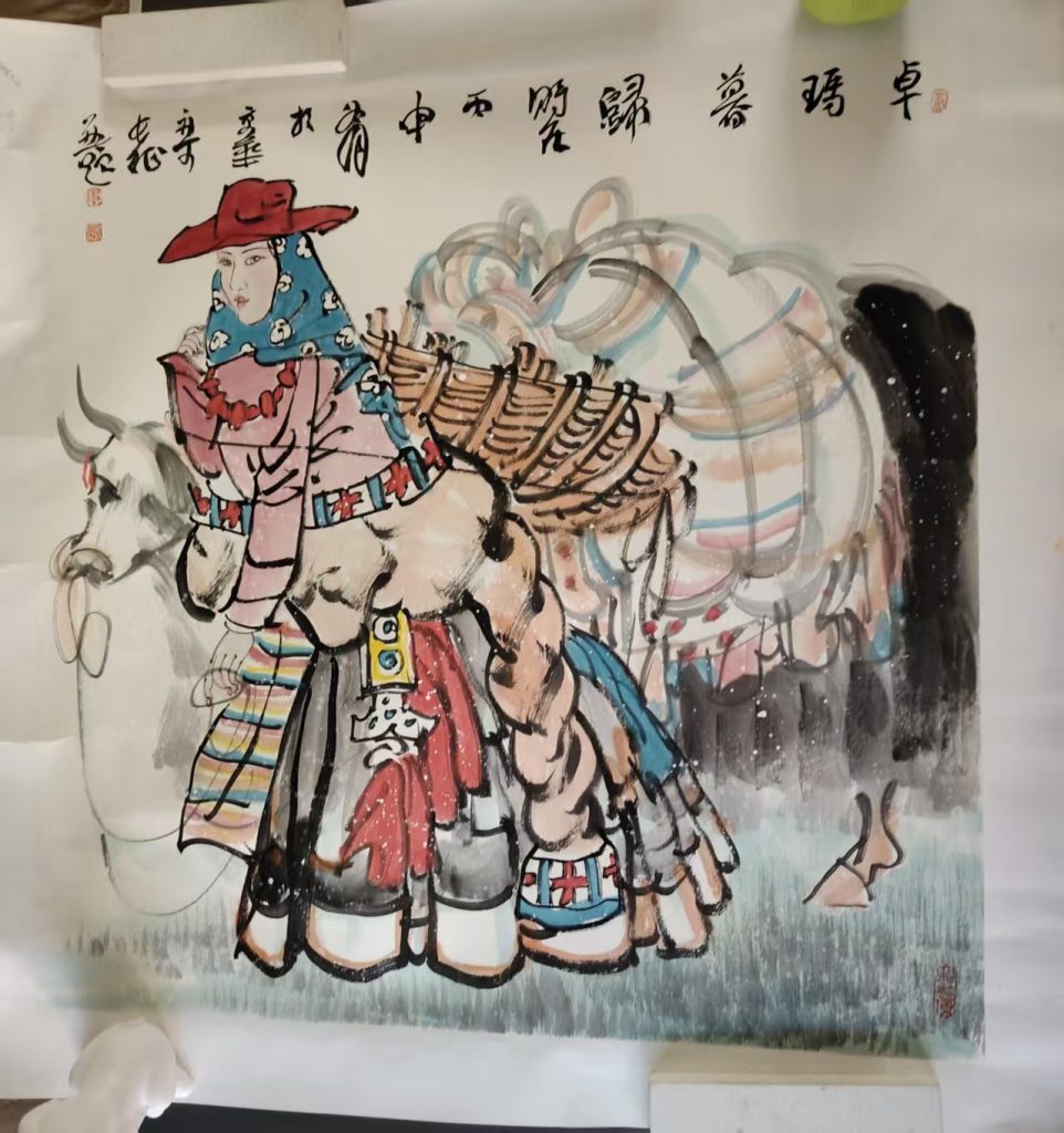 图片[1]-栾长征《卓玛暮归》-嘉城艺术交易平台