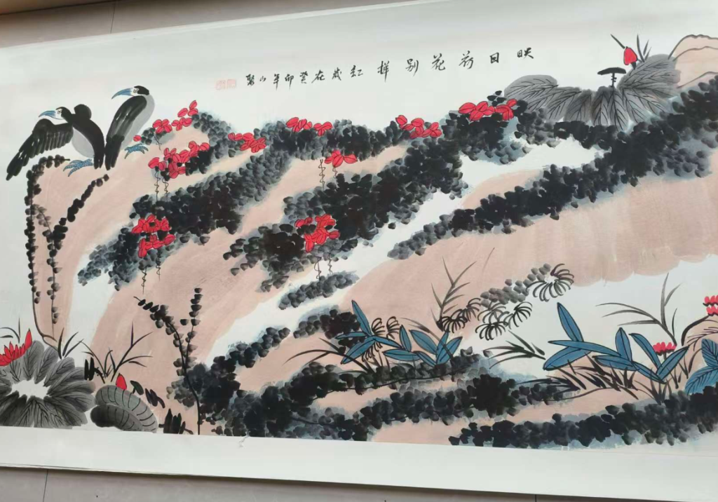 图片[1]-李山聚《映日荷花别样红》-嘉城艺术交易平台